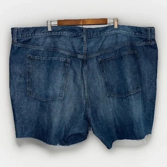 Old Navy High Rise Slouchy Blue Jean Shorts Cut Off Denim 5" Non Stretch 28 Plus - Picture 2 of 13